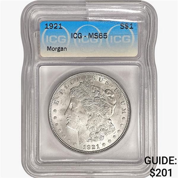 1921 Morgan Silver Dollar ICG MS65