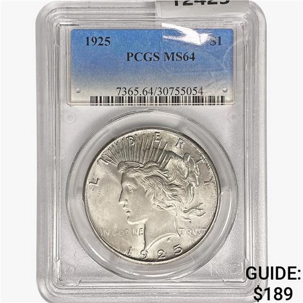 1925 Silver Peace Dollar PCGS MS64
