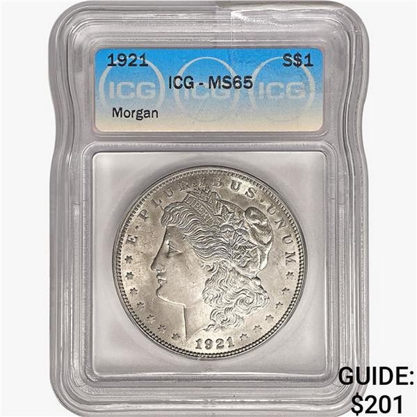 1921 Morgan Silver Dollar ICG MS65