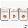 [3] Wheat Cents NGC MS66 RD [1952-S, 1953-S, 1953-