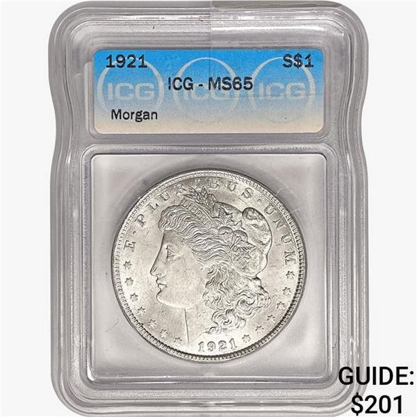1921 Morgan Silver Dollar ICG MS65
