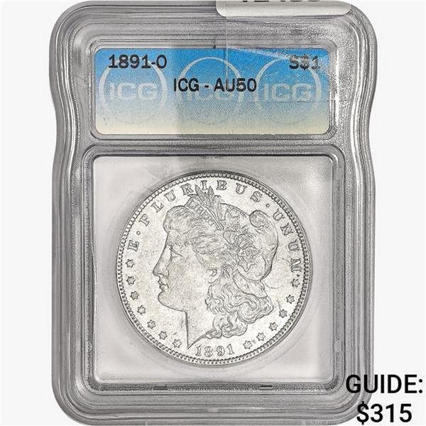 1891-O Morgan Silver Dollar ICG AU50