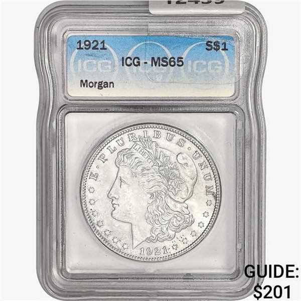 1921 Morgan Silver Dollar ICG MS65