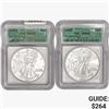 [2] American 1oz Silver Eagles ICG MS69 [2000, 200