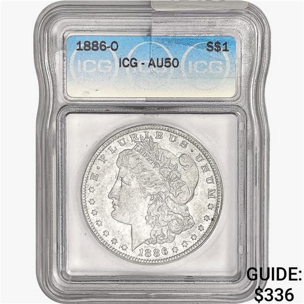 1886-O Morgan Silver Dollar ICG AU50