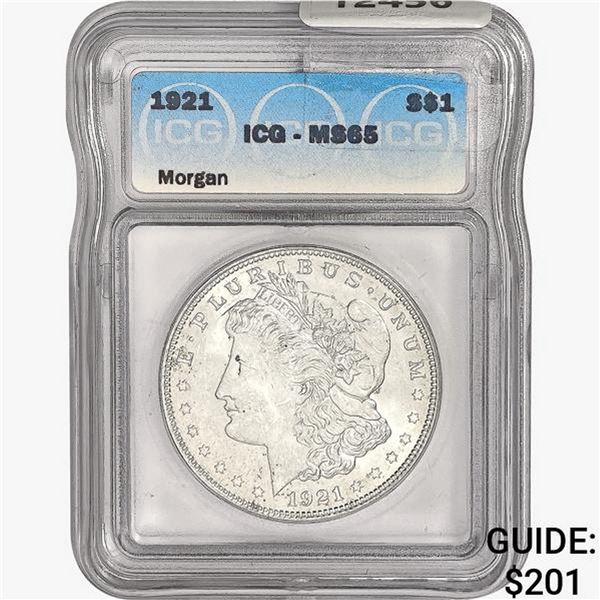 1921 Morgan Silver Dollar ICG MS65