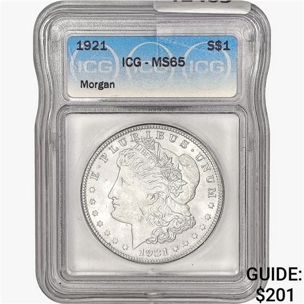 1921 Morgan Silver Dollar ICG MS65