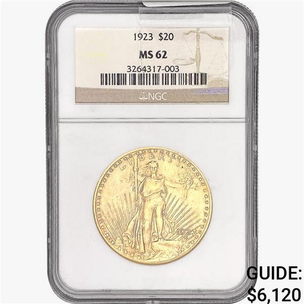 1923 $20 Gold Double Eagle NGC MS62