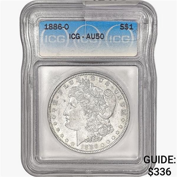 1886-O Morgan Silver Dollar ICG AU50