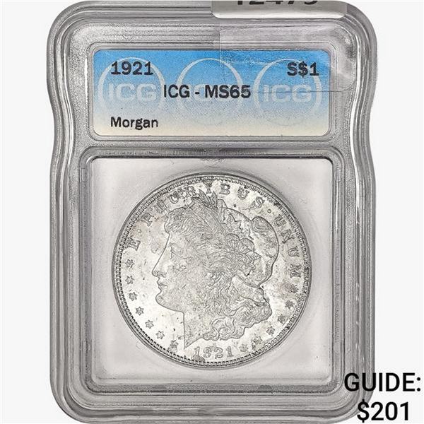 1921 Morgan Silver Dollar ICG MS65