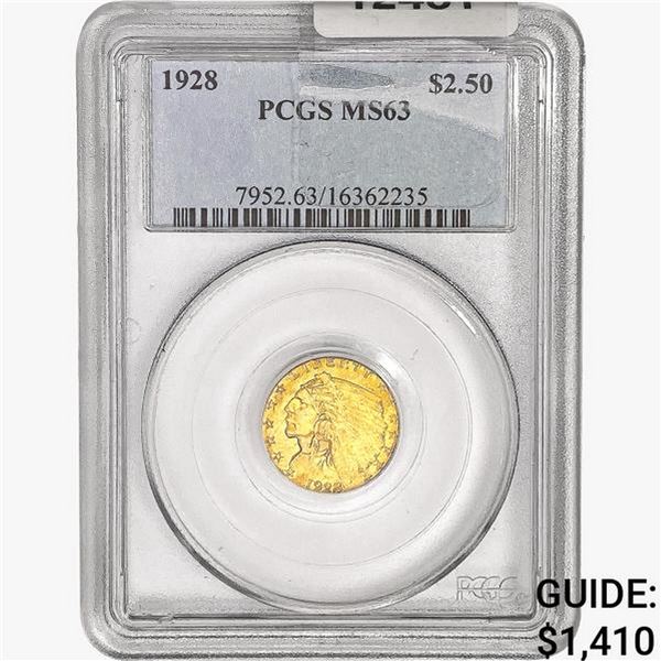 1928 $2.50 Gold Quarter Eagle PCGS MS63