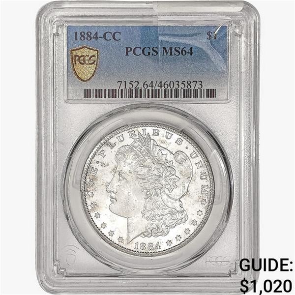 1884-CC Morgan Silver Dollar PCGS MS64