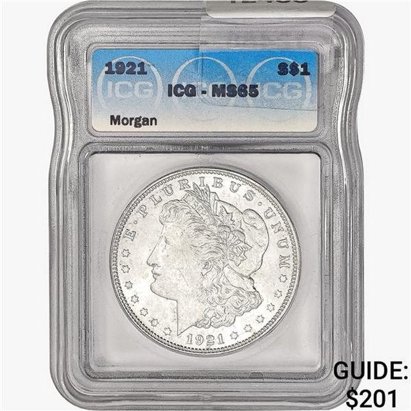 1921 Morgan Silver Dollar ICG MS65