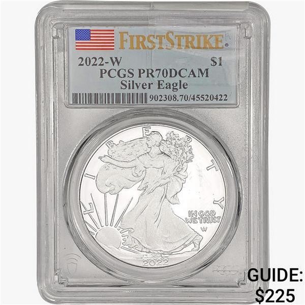 2022-W American 1oz SILV Eagle PCGS PR70 DCAM