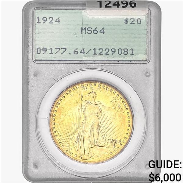 1924 $20 Gold Double Eagle PCGS MS64