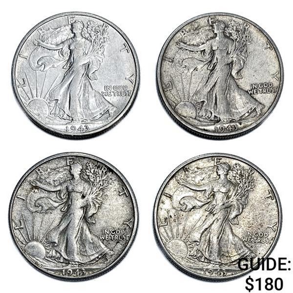 [4] 1943-S Walking Half Dollars