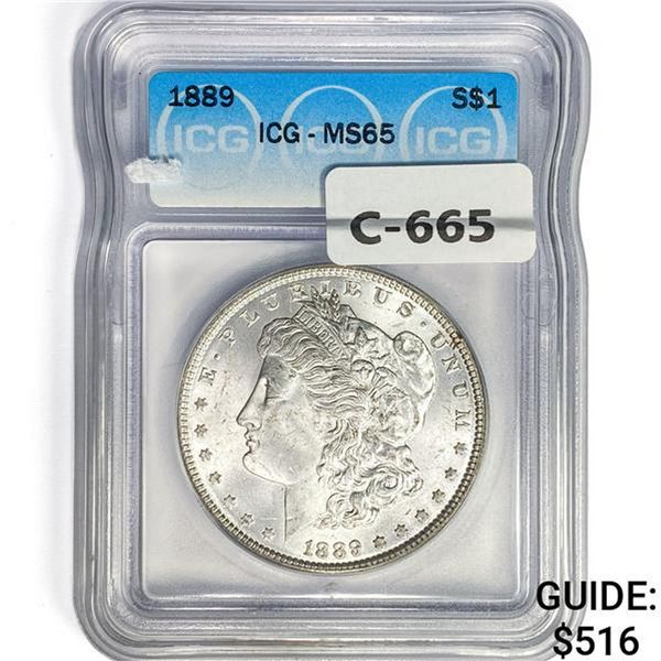 1889 Morgan Silver Dollar ICG MS65