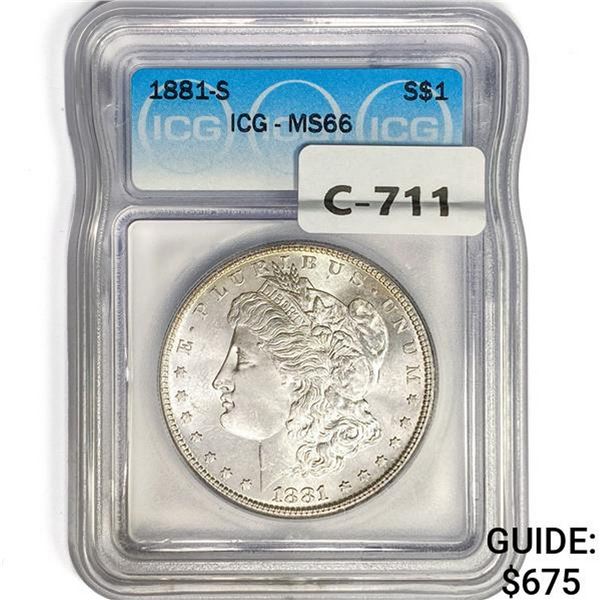 1881-S Morgan Silver Dollar ICG MS66
