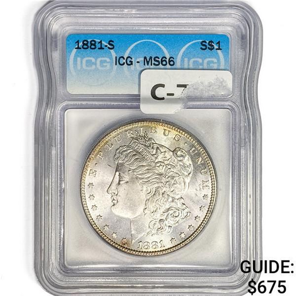 1881-S Morgan Silver Dollar ICG MS66