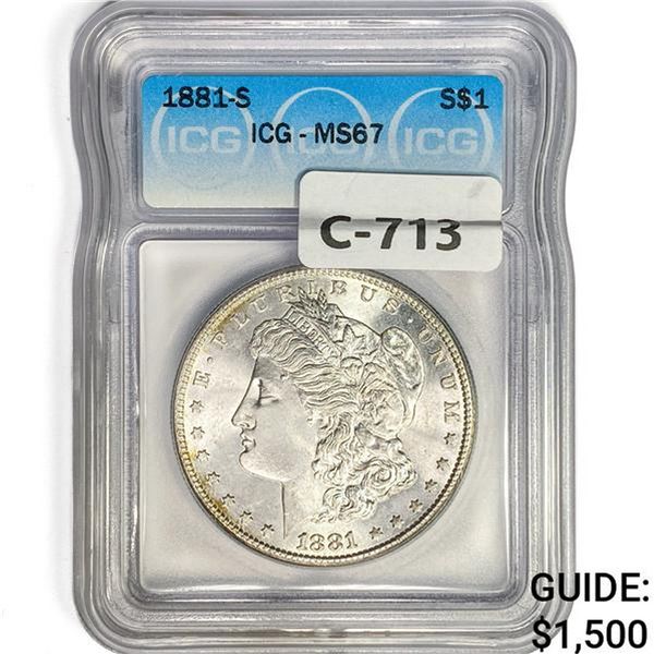 1880-S Morgan Silver Dollar ICG MS67