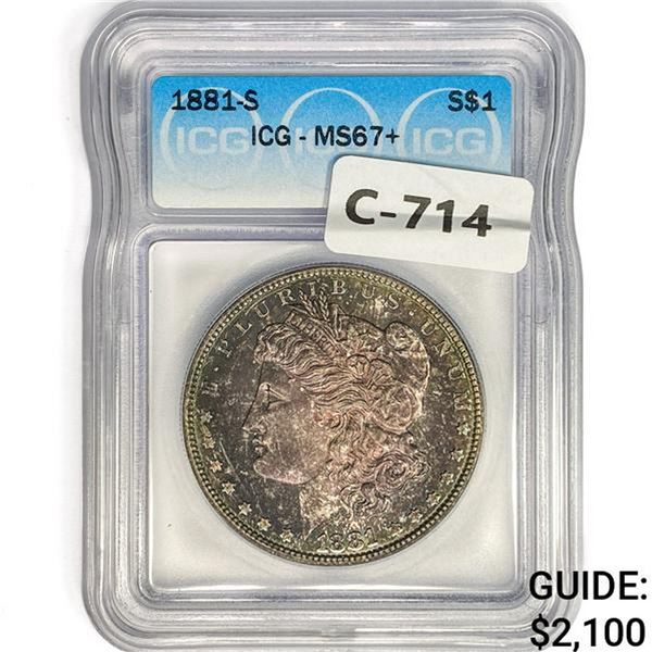 1881-S Morgan Silver Dollar ICG MS67+