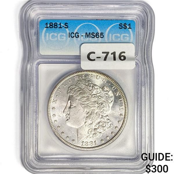 1881-S Morgan Silver Dollar ICG MS65