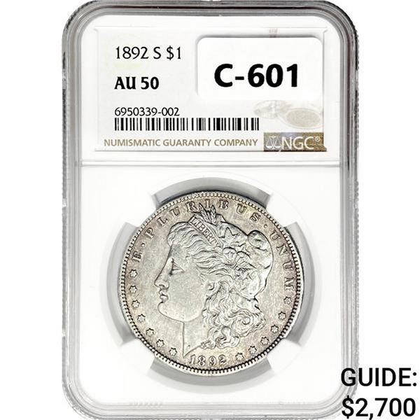 1892-S Morgan Silver Dollar NGC AU50
