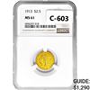 1913 $2.50 Gold Quarter Eagle NGC MS61
