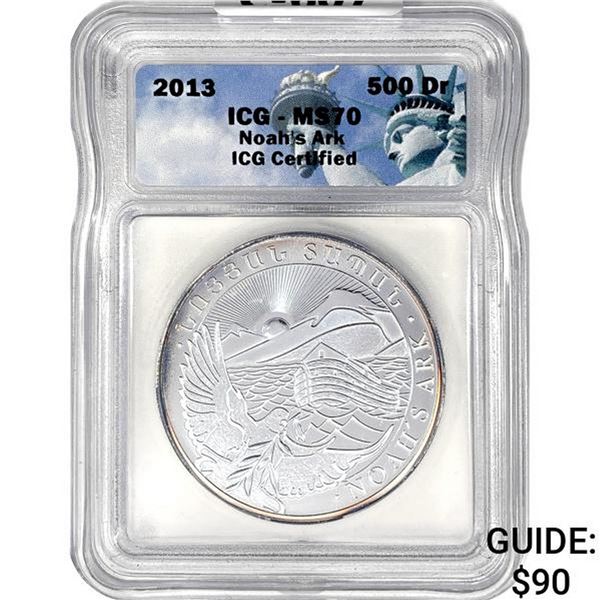 2013 Armenia 1oz Silver 500 Dram ICG MS70