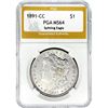 Image 1 : 1891-CC Morgan Silver Dollar NGC MS64 Spit. Eagle