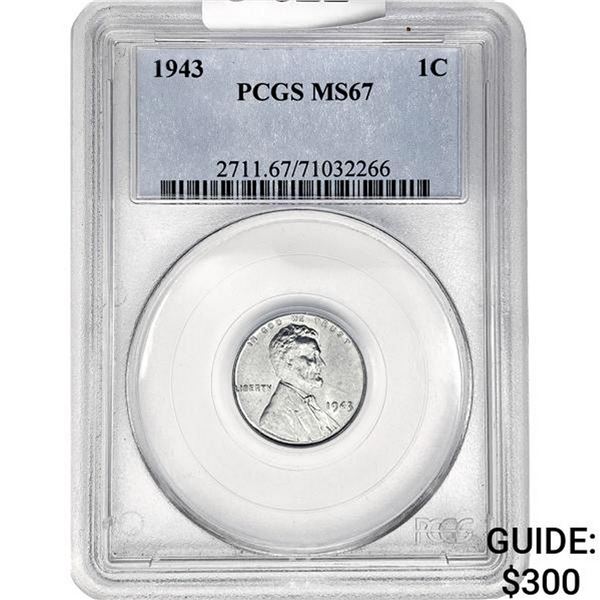 1943 Wheat Cent PCGS MS67