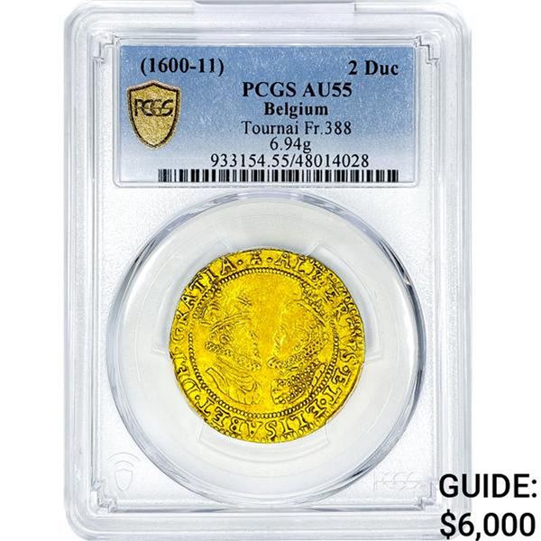 1600-11 Belgium .24480oz Gold 2 Ducat PCGS AU55 To