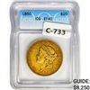 1850 $20 Gold Double Eagle ICG EF50