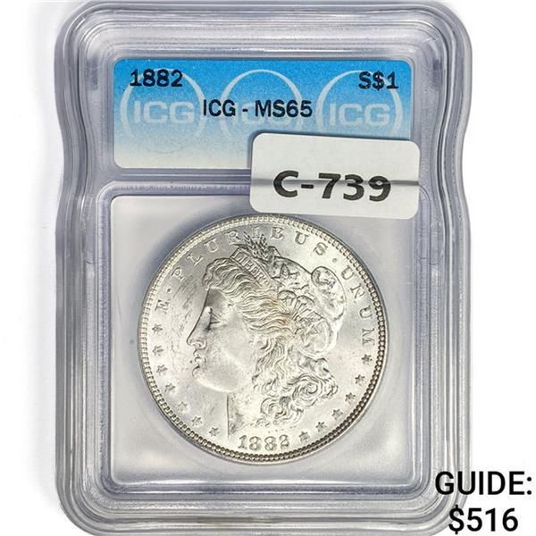 1882 Morgan Silver Dollar ICG MS65