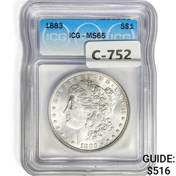 1883 Morgan Silver Dollar ICG MS65