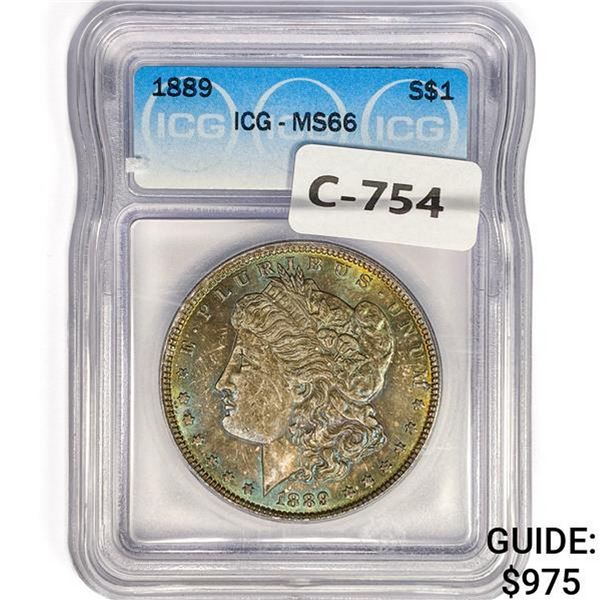 1889 Morgan Silver Dollar ICG MS66