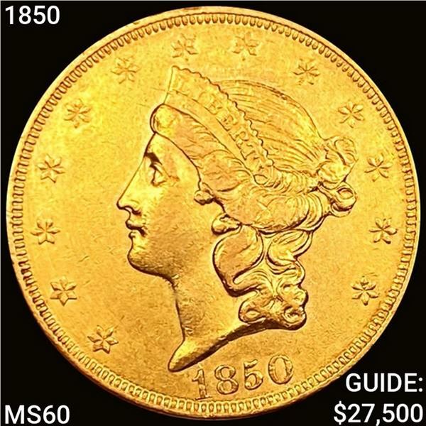 1850 $20 Gold Double Eagle UNCIRCULATED