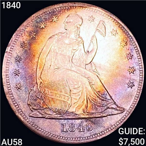 1840 Seated Liberty Dollar CHOICE AU