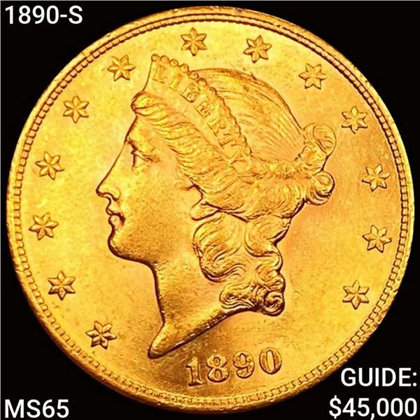 1890-S $20 Gold Double Eagle GEM BU