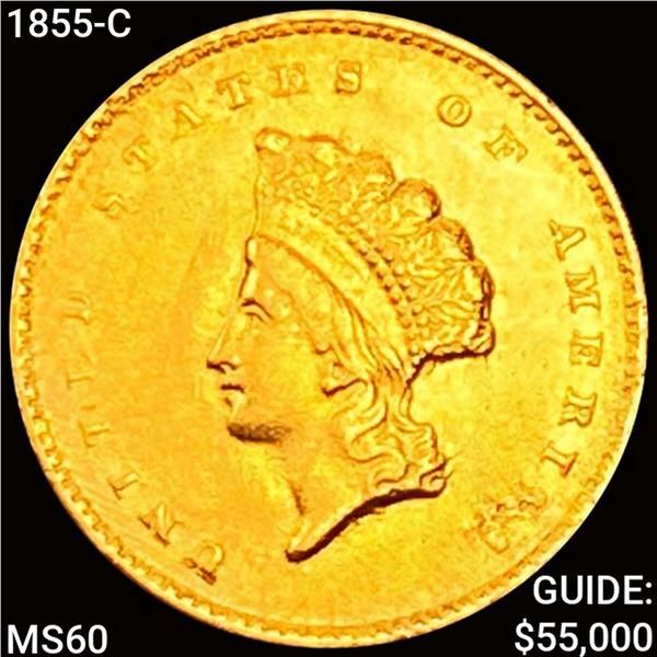 1855-C Rare Gold Dollar UNCIRCULATED