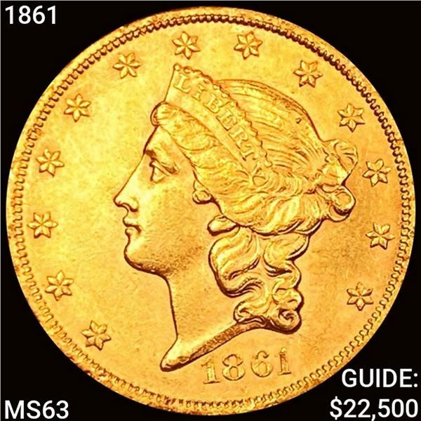 1861 $20 Gold Double Eagle UNCIRCULATED