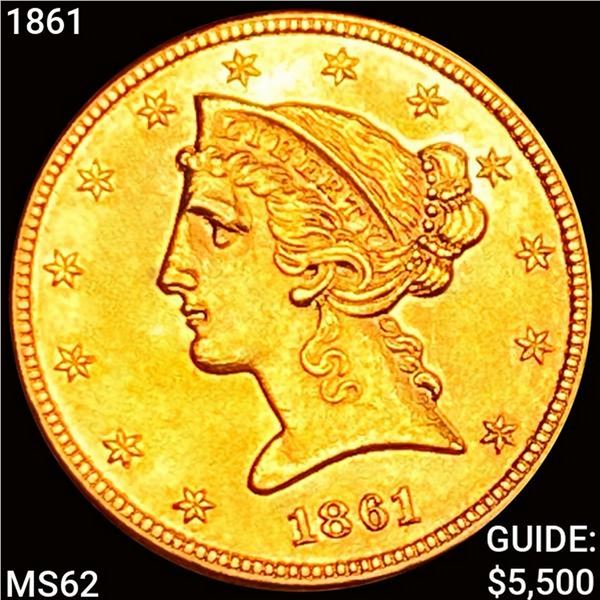 1861 $5 Gold Half Eagle UNCIRCULATED