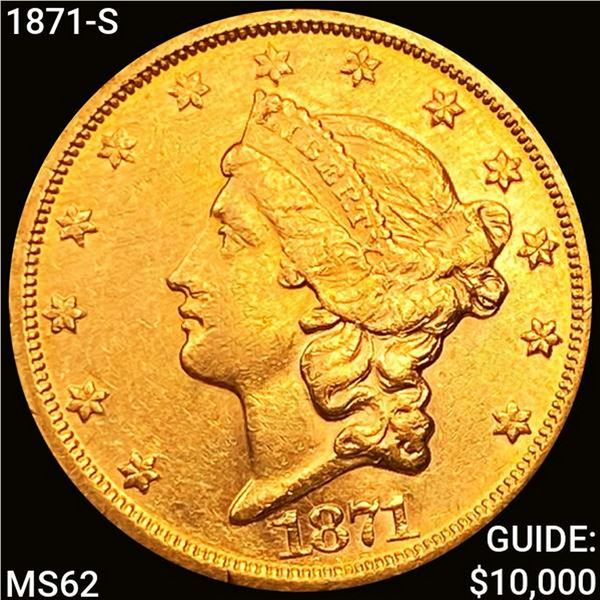 1871-S $20 Gold Double Eagle UNCIRCULATED