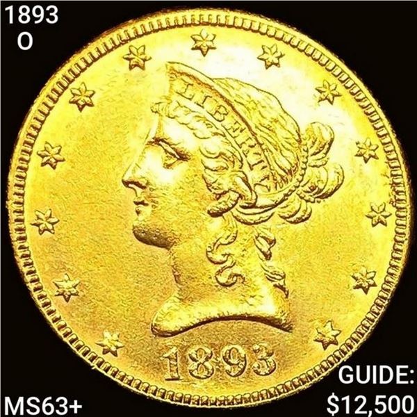 1893-O $10 Gold Eagle CHOICE BU PL