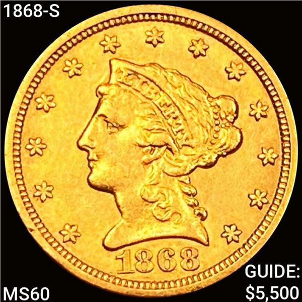 1868-S $2.50 Gold Quarter Eagle UNCIRCULATED