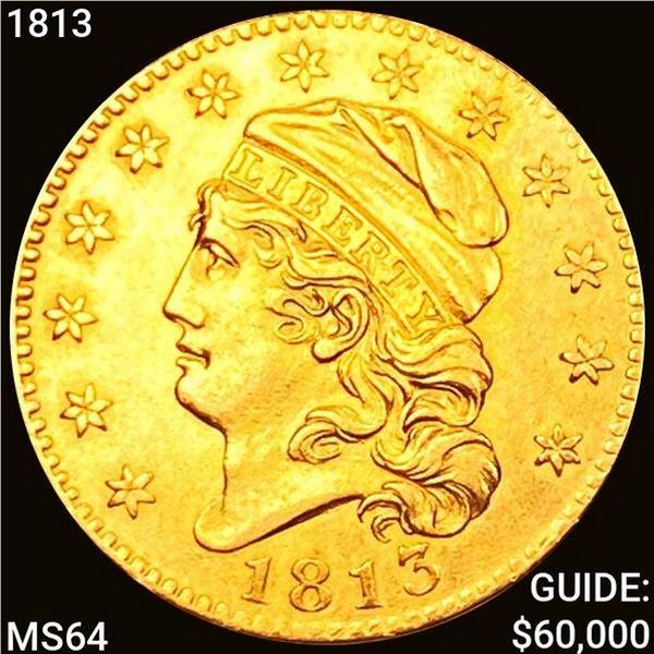1813 $5 Gold Half Eagle CHOICE BU