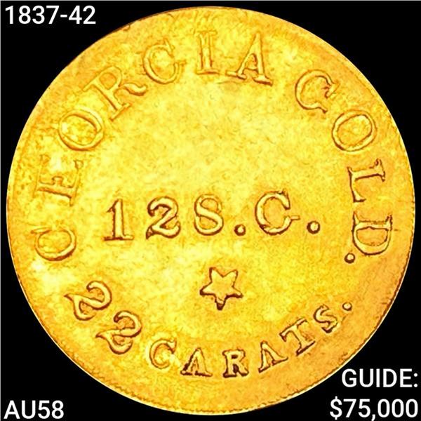 1837-42 Bechtler $5 Gold 128G 22C Rutherf CHOICE A
