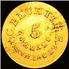Image 2 : 1837-42 Bechtler $5 Gold 128G 22C Rutherf CHOICE A