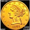 Image 1 : 1891-CC $5 Gold Half Eagle CLOSELY UNCIRCULATED