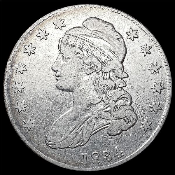 1834 O - 111 Sm Date & Ltrs Cap Bust Half Dollar L